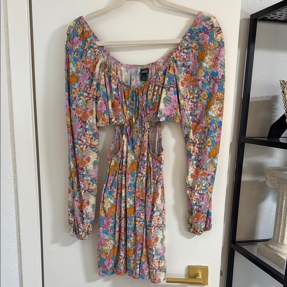 Wild Fable Floral Mini Dress Women with Cutouts